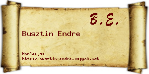 Busztin Endre névjegykártya